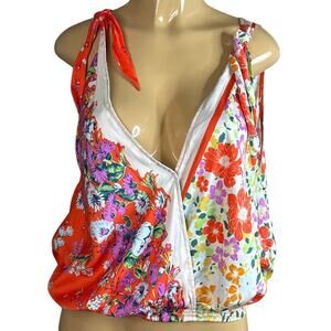 Free People Tied To You Surplice Tank Top Tie Straps Fiesta Combo Size Medium